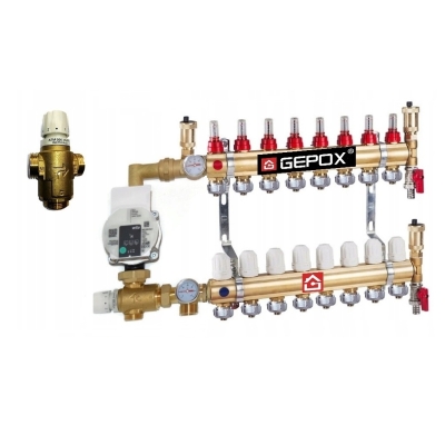 Rozdzielacz 8 z Grupą Pompową WILO do Podłogówki ATM566